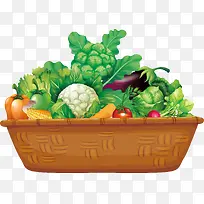 木篮子里的蔬菜