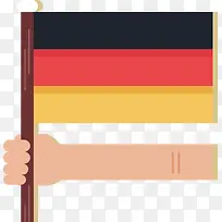 手里拿着德国国旗