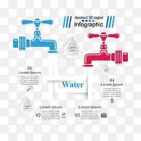 矢量水管信息图