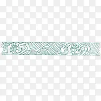 矢量波浪线边框浅绿色海浪花纹