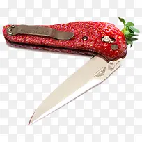 草莓外壳的折叠水果刀