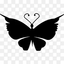 蝴蝶俯视黑色的形状图标