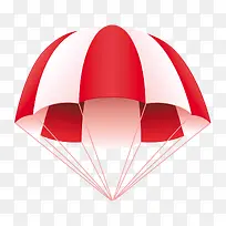 红色简约降落伞装饰图案