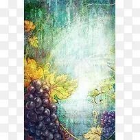 葡萄油画背景