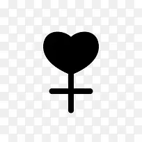 心形女性符号标志图标
