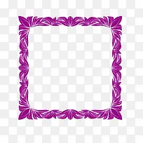 矢量紫色方形花瓣边框竖框