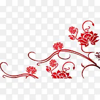 红色花纹典雅设计