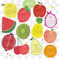 彩色水果2018日历
