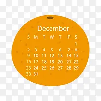 黄色橙子2018年12月日历