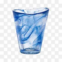 蓝色纹理玻璃杯