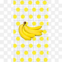 黄色香蕉斑点海报背景