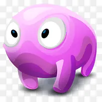 紫色胖球怪兽