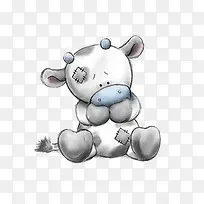 卡通手绘玩具奶牛