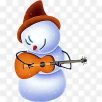 弹吉他雪人圣诞节晚会背景