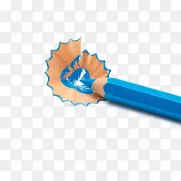 蓝色削开铅笔
