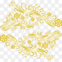欧美金色花纹花边素材