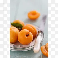 杏子水果模糊背景