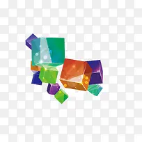 矢量炫彩堆叠方块方体