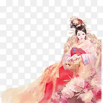古代美女古风手绘