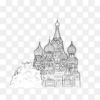 速写欧式建筑城堡