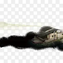 中国风水墨房屋