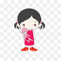 抱着孩子的女孩
