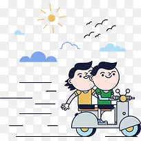 矢量骑电动车
