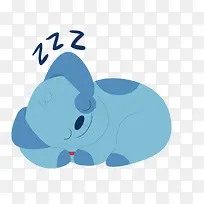 蓝色可爱小狗睡觉