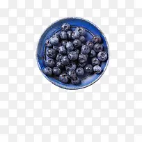 食物蓝莓蓝色盘子