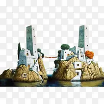 幻想城堡插画创意设计