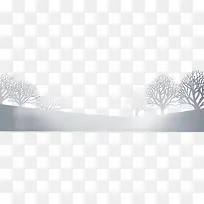 剪纸冰树雾凇雪景