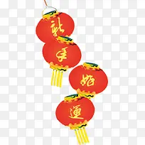 创意红色灯笼新春贺卡
