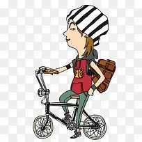 个性男孩骑自行车