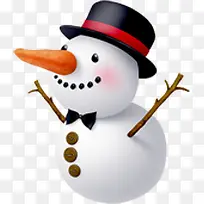 创意摄影圣诞节元素戴礼帽的雪人