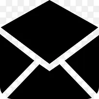 电子邮件黑开回信封接口符号图标