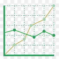 矢量绿色节点折线坐标图