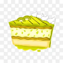 卡通手绘绿色三角蛋糕