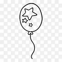 星星手绘气球简笔画