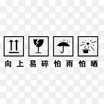 矢量易碎防潮标志
