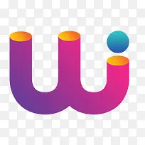 W型彩色logo设计商标