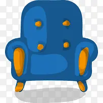 手绘蓝色椅子沙发