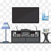 矢量手绘客厅家具