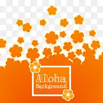 橙色夏威夷花卉矢量背景