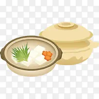 食物豆腐砂锅PNG矢量素材