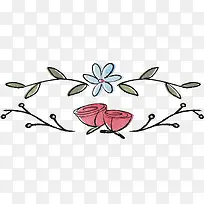 红色花朵矢量