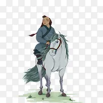 蒙古族男人骑马图