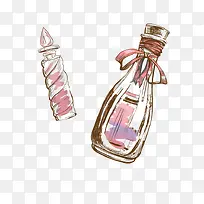 清新水彩手绘化妆品