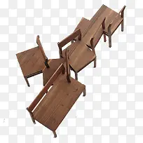 木质连体凳
