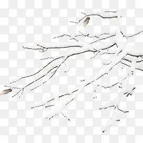 白色雪花树枝造型