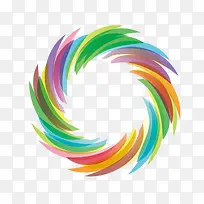 矢量创意商务logo羽毛圆环